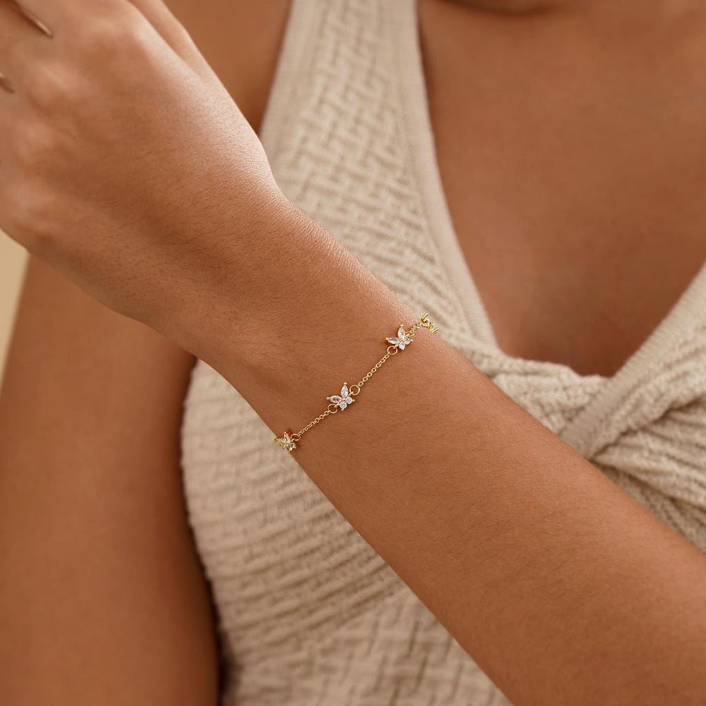Minimalist Butterfly Diamonds Bracelet