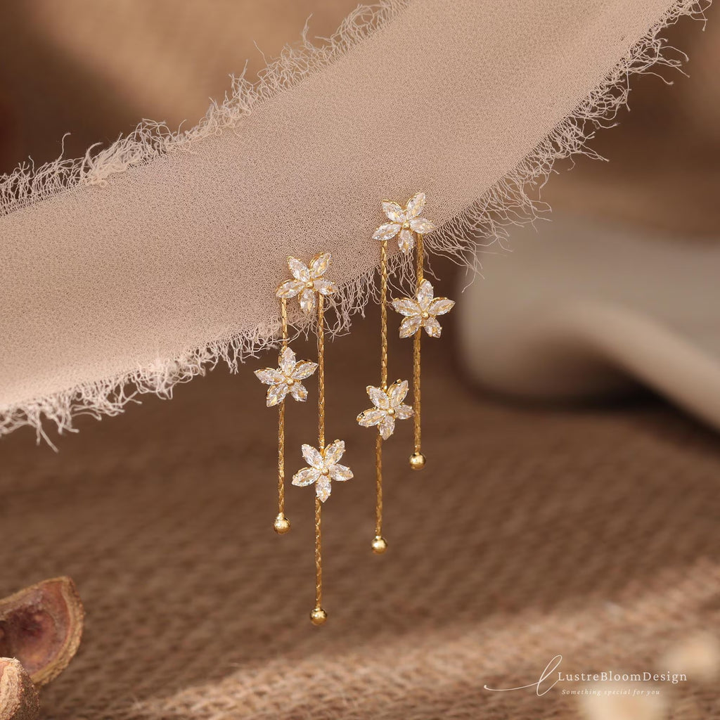 Dainty Flower Drop Earrings