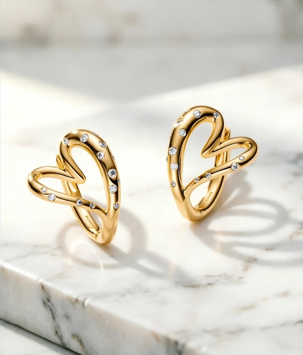 Pandora Sparkling Twisted Heart Hoop Earrings