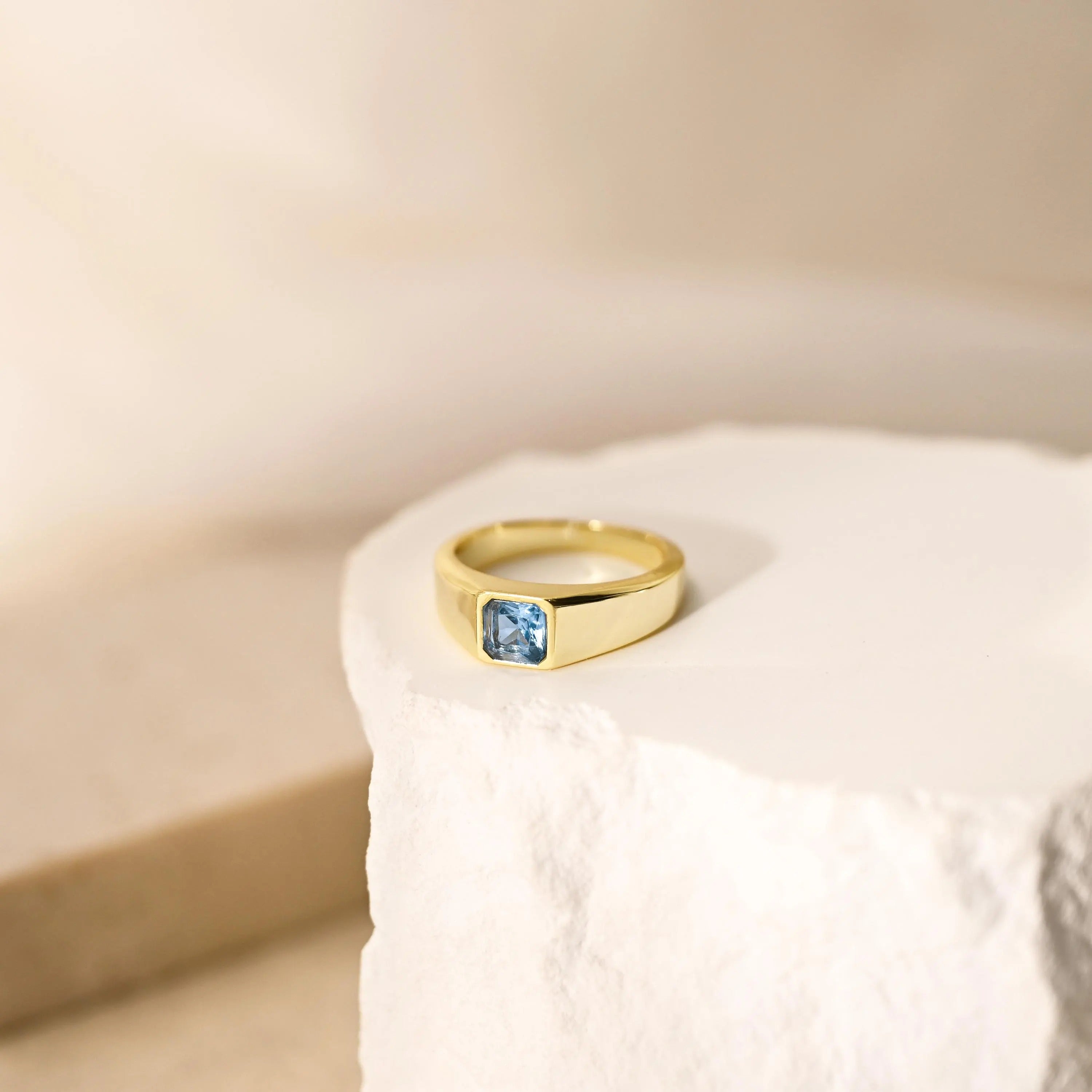 Personalised Birthstone Signet Ring: Custom Engraved Band for Him, Anniversary Gift & Father’s Day Jewelry for Dam Secondary image