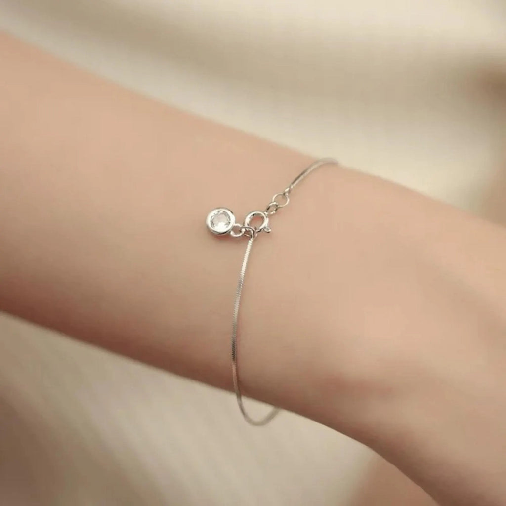Minimalist 925 Silver Zircon Bracelet