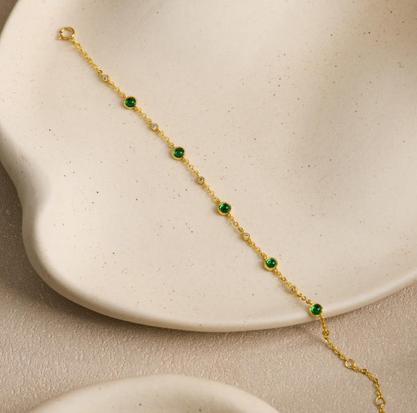 Minimalist Green Gem Bracelet