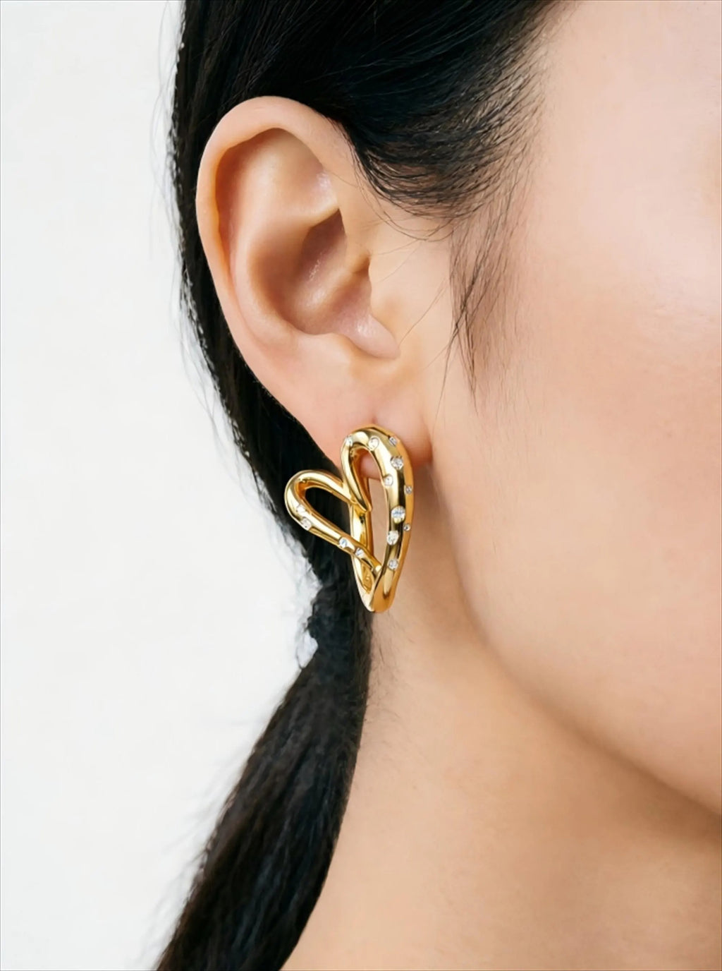 Pandora Sparkling Twisted Heart Hoop Earrings