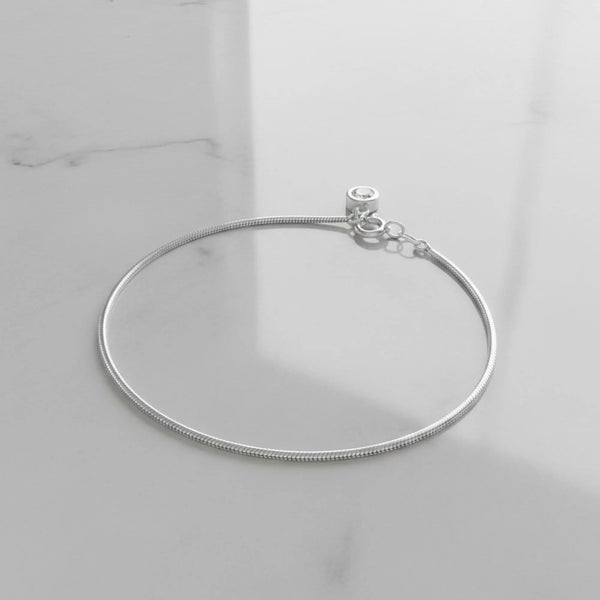 Minimalist 925 Silver Zircon Bracelet