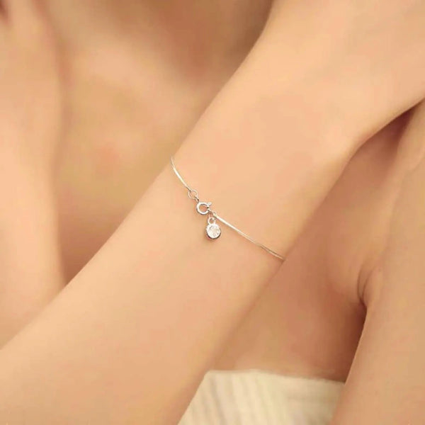 Minimalist 925 Silver Zircon Bracelet