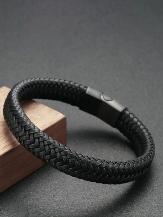 Silver-Plated Wraparound Leather Bracelet Secondary image
