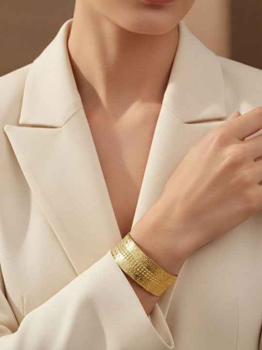 Women Gold-Plated Anti Tarnish Cuff Bracelet