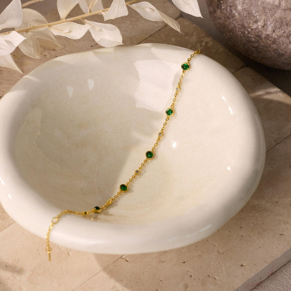 Minimalist Green Gem Bracelet