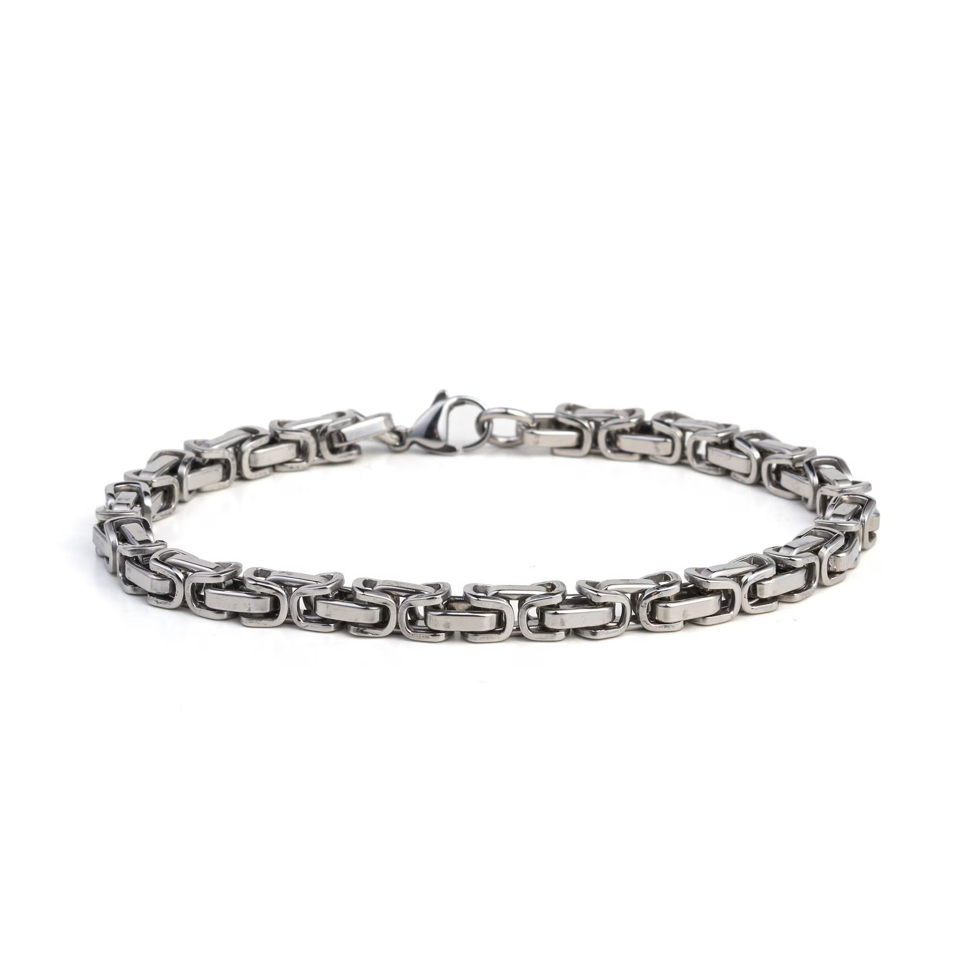 Stainless Steel Byzantine Chain Bracelet Secondary image