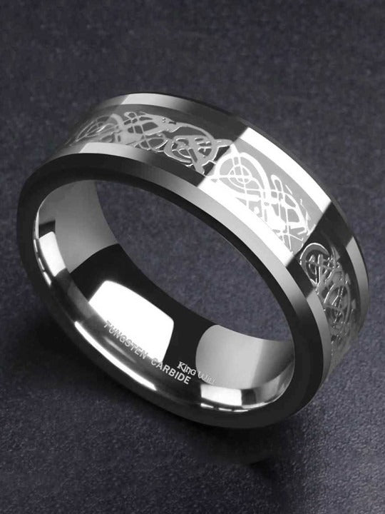 Men Set Of 2 Silver-Plated Band Finger Rings