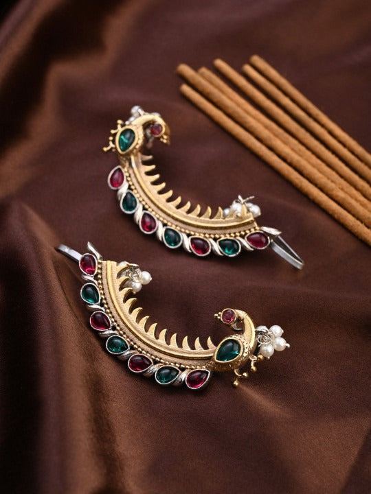 Peacock Shaped Ear Cuff Earrings
