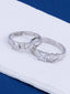 Set of 2 Silver-Plated AD-Stone Studded Couple Ring