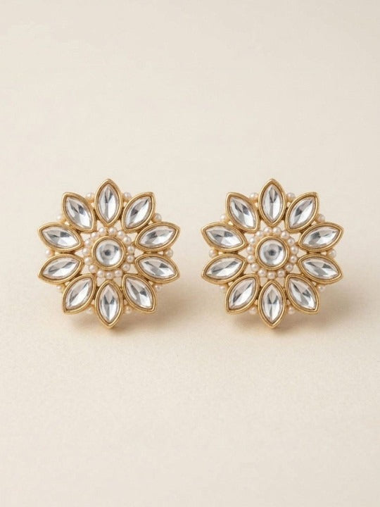 Sunflower Kundan Studs Earrings