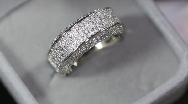 Mens Silver Diamond Ring