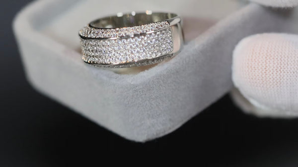 Mens Silver Diamond Ring