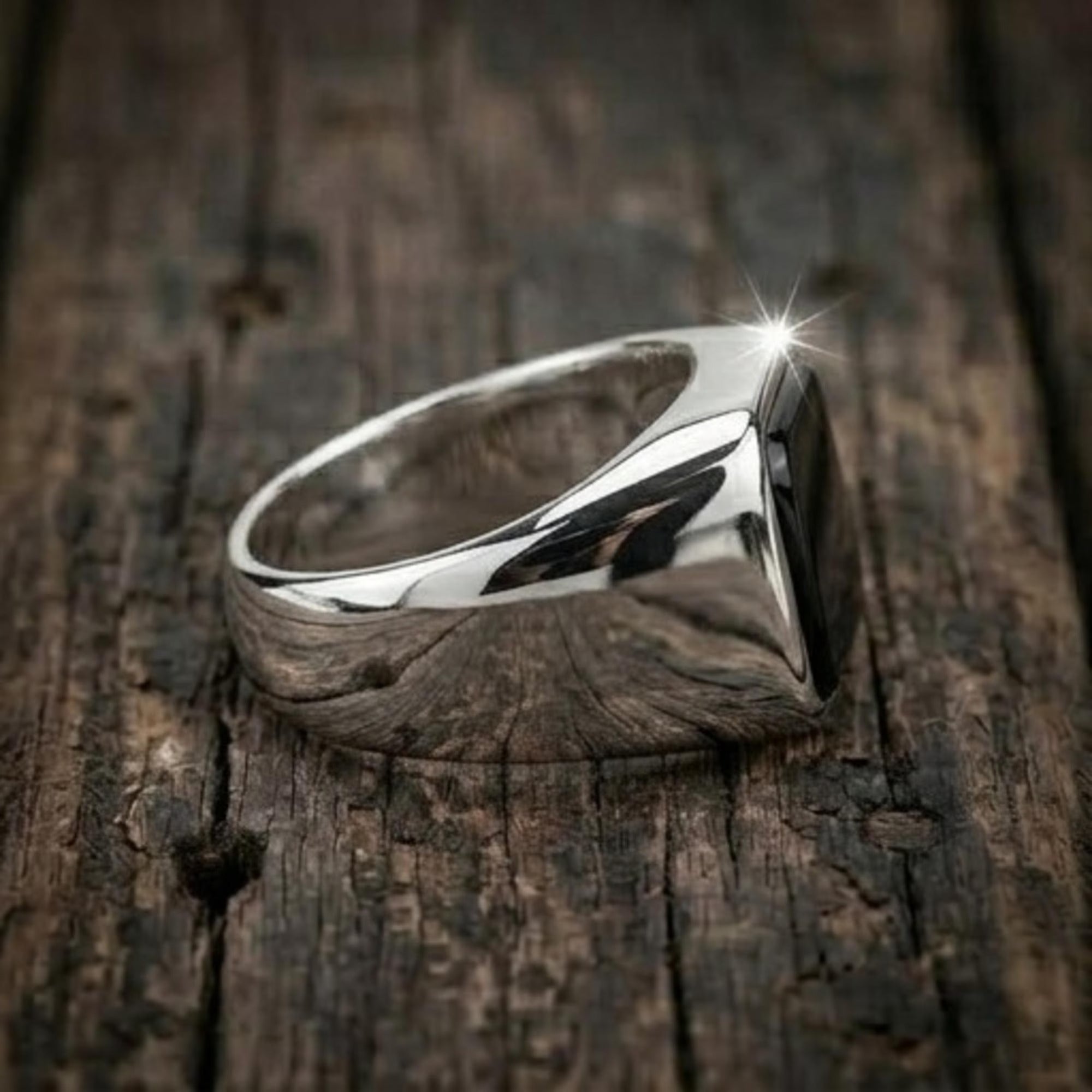 Men's Black Onyx Signet Ring Secondary image