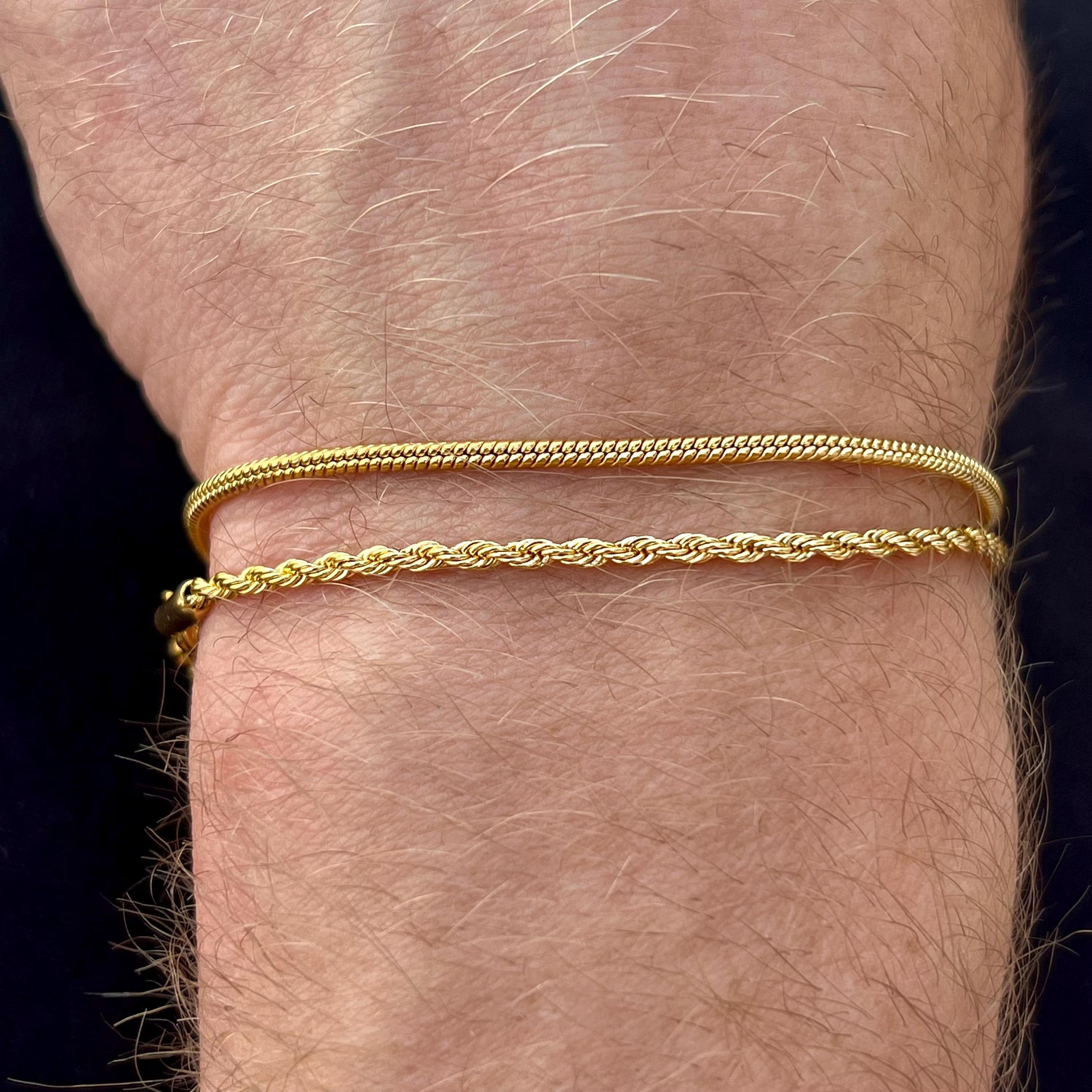 Mens Bracelet - 18K Gold Rope