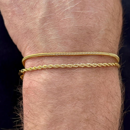 Mens Bracelet - 18K Gold Rope