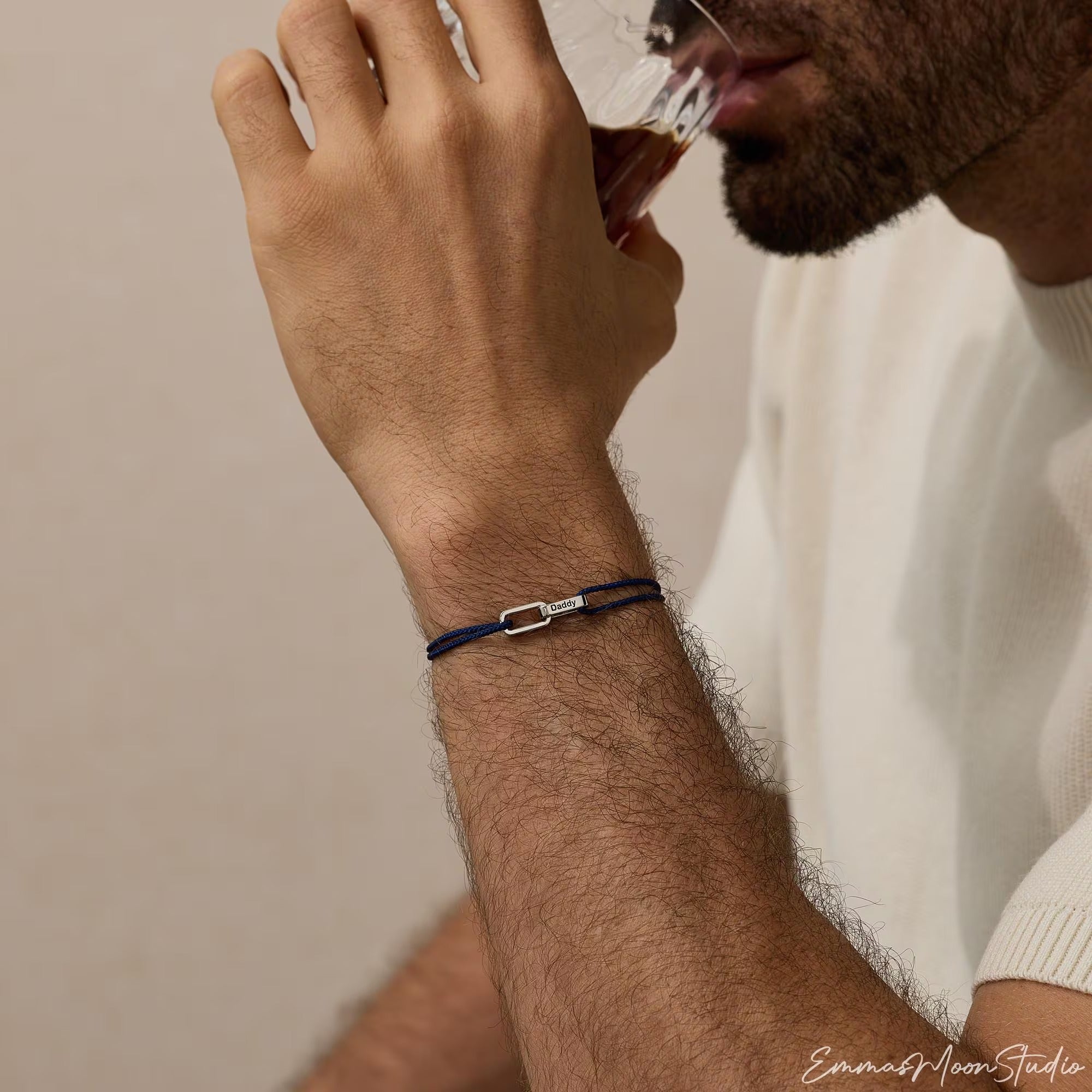 Mens Interlocking Charm Bracelet Main image