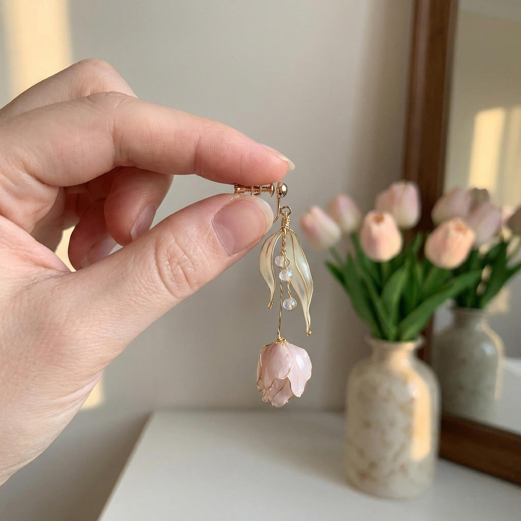 Tulip Clip On Earrings