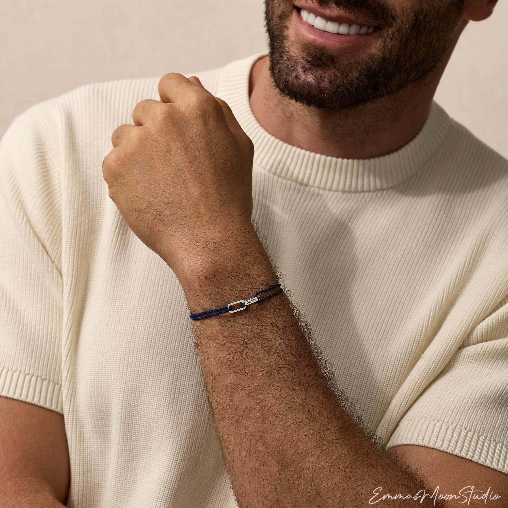 Mens Interlocking Charm Bracelet Secondary image