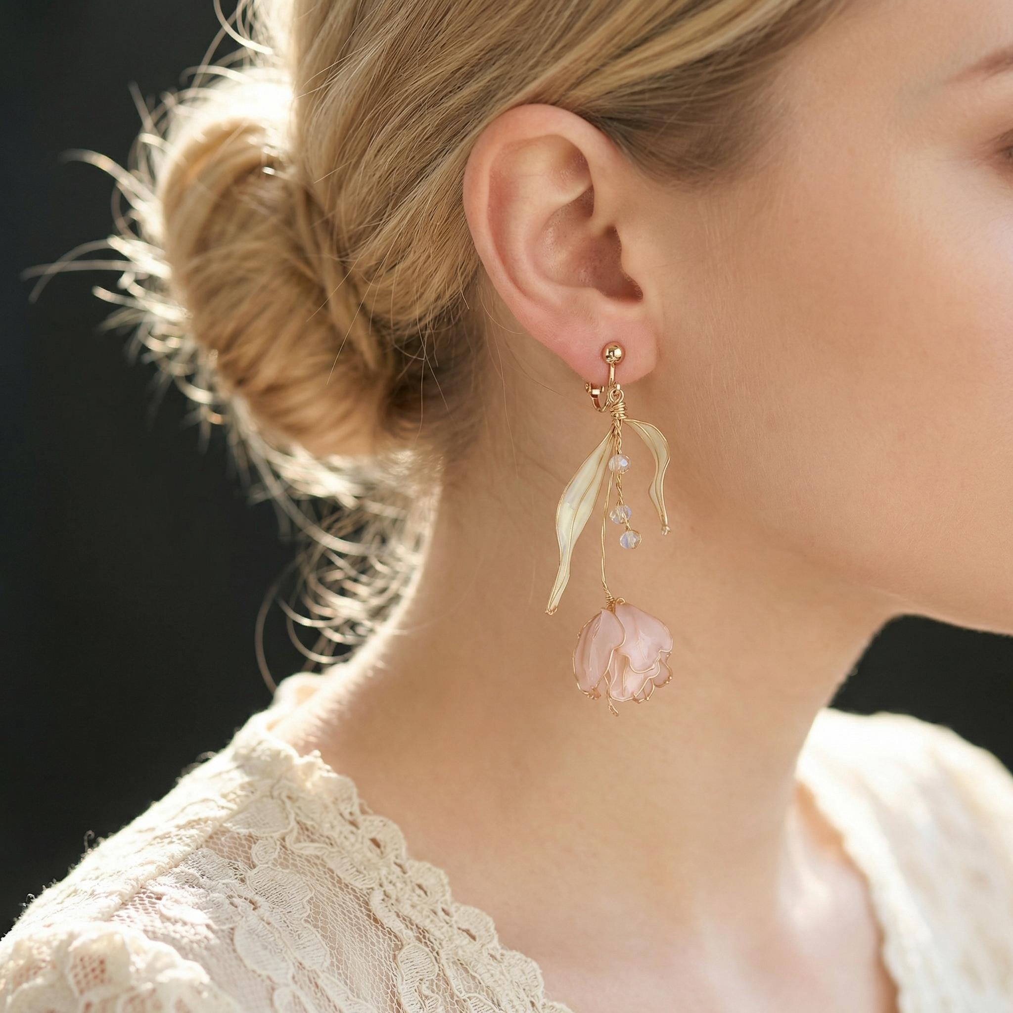 Tulip Clip On Earrings