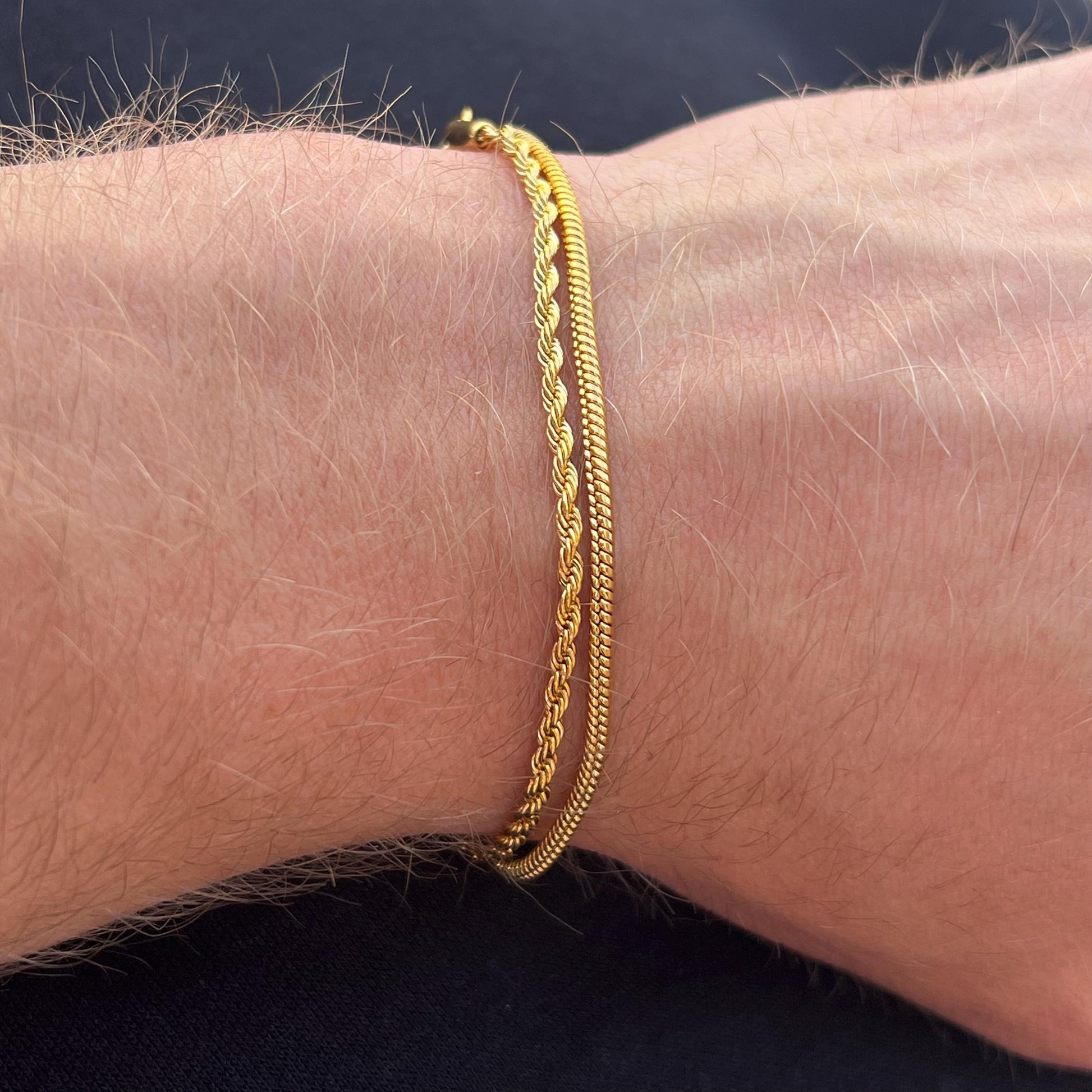 Mens Bracelet - 18K Gold Rope