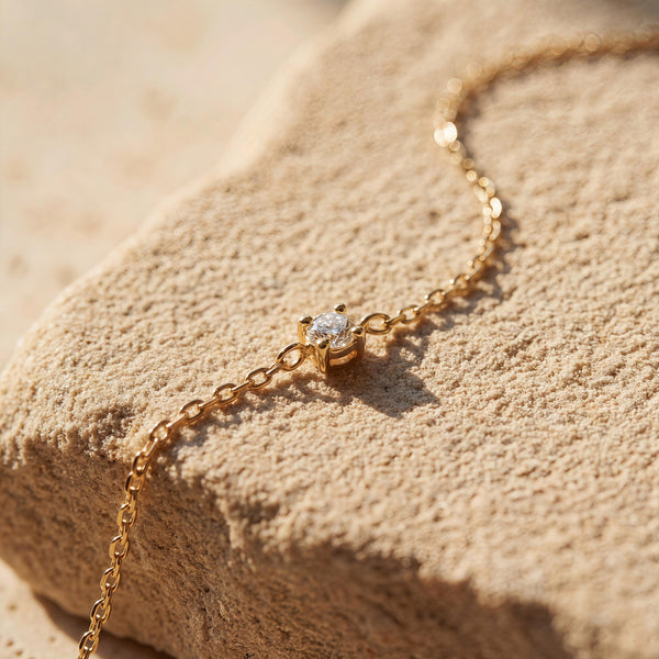 Dainty Gold Solitaire Bracelet