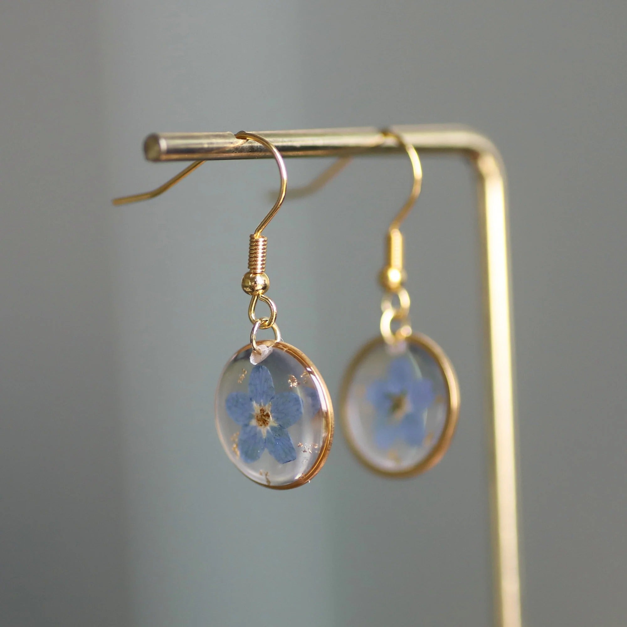 Handmade Pressed Real Flower Resin Earrings Main image