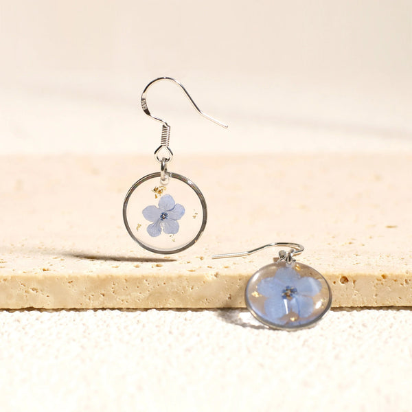 Handmade Pressed Real Flower Resin Earrings