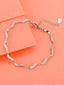 Women Sterling Silver Cubic Zirconia Rhodium-Plated Link Bracelet