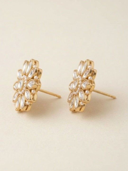Sunflower Kundan Studs Earrings