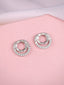 925 Sterling Silver Rhodium-Plated Contemporary Zircon Filigree Studs