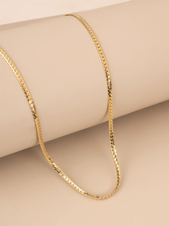 Men Gold-Plated StainlessSteel Waterproof & Anti-Tarnish Minimalist Twisted Chain Main image
