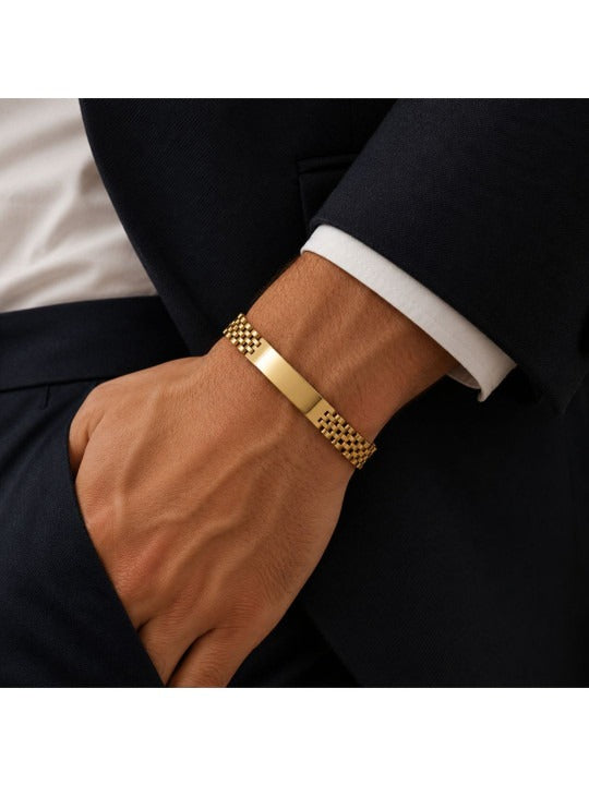 Stainless Steel 18K Gold-Plated Link Bracelet Secondary image