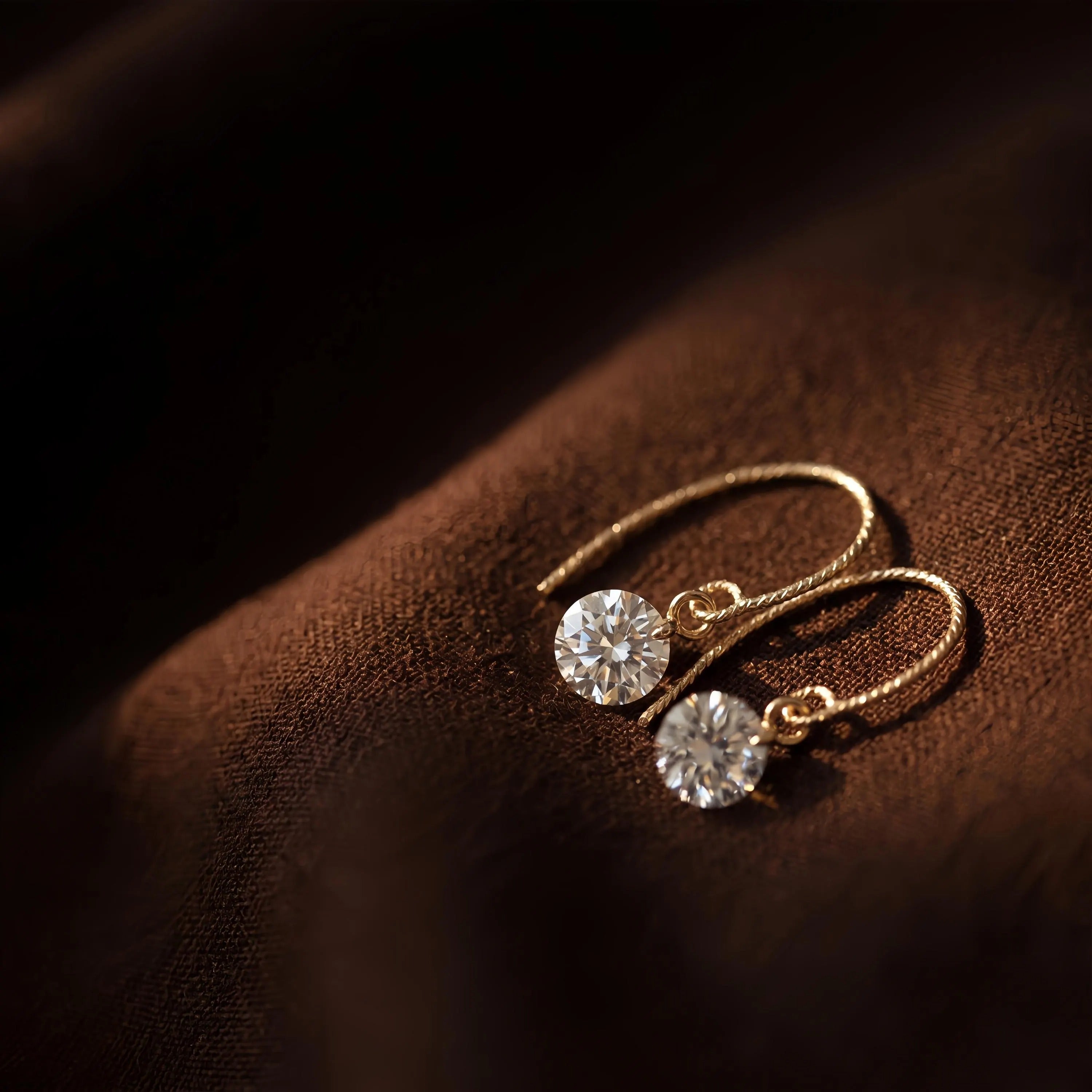 Tiny Solitaire Dangle Earrings