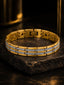 Men 18K Gold-Plated Textured Anti-Tarnish Waterproof Steel Bracelet