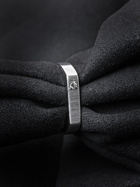 925 Silver Rhodium-Plated Marquise Band Ring Main image