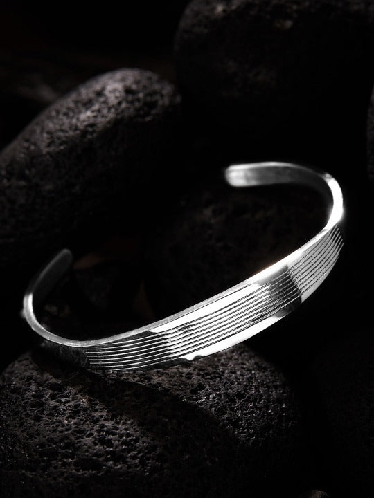 The Lifestyle Co Men Silver-Plated Cuff Bracelet
