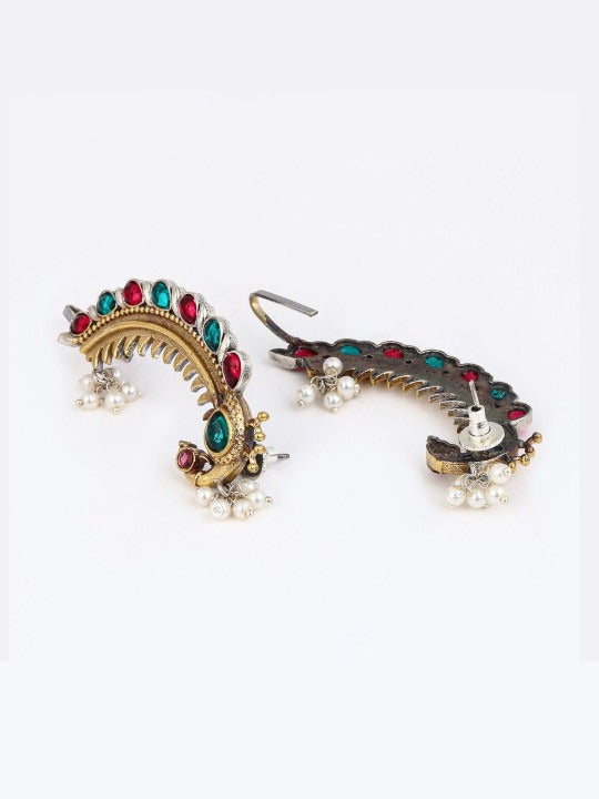 Peacock Shaped Ear Cuff Earrings