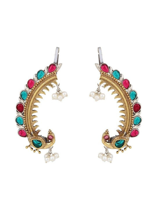 Peacock Shaped Ear Cuff Earrings