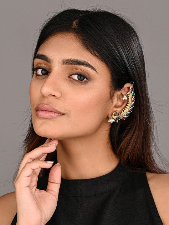 Peacock Shaped Ear Cuff Earrings