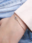 925 Sterling Silver Rose Gold-Plated Cubic Zirconia Evil Eye Charm Bracelet