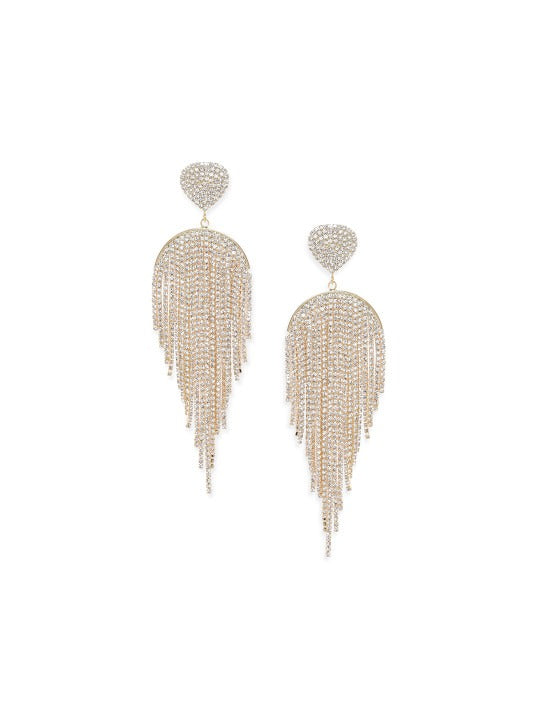 18K Gold Plated Sparkling CubicZirconia Studded Fairy Wing Shape Multilayer Earring
