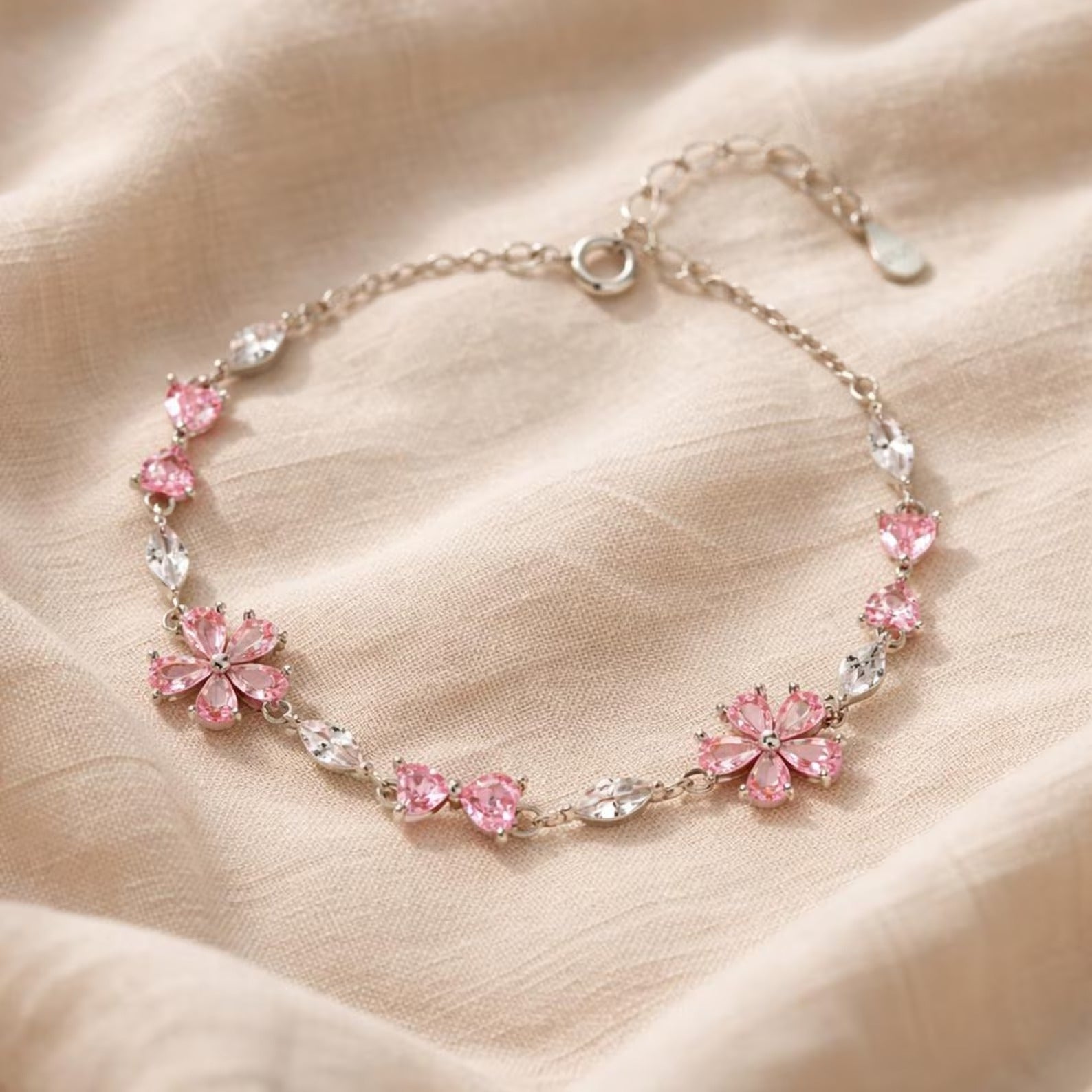 pink sakura flower bracelet Main image