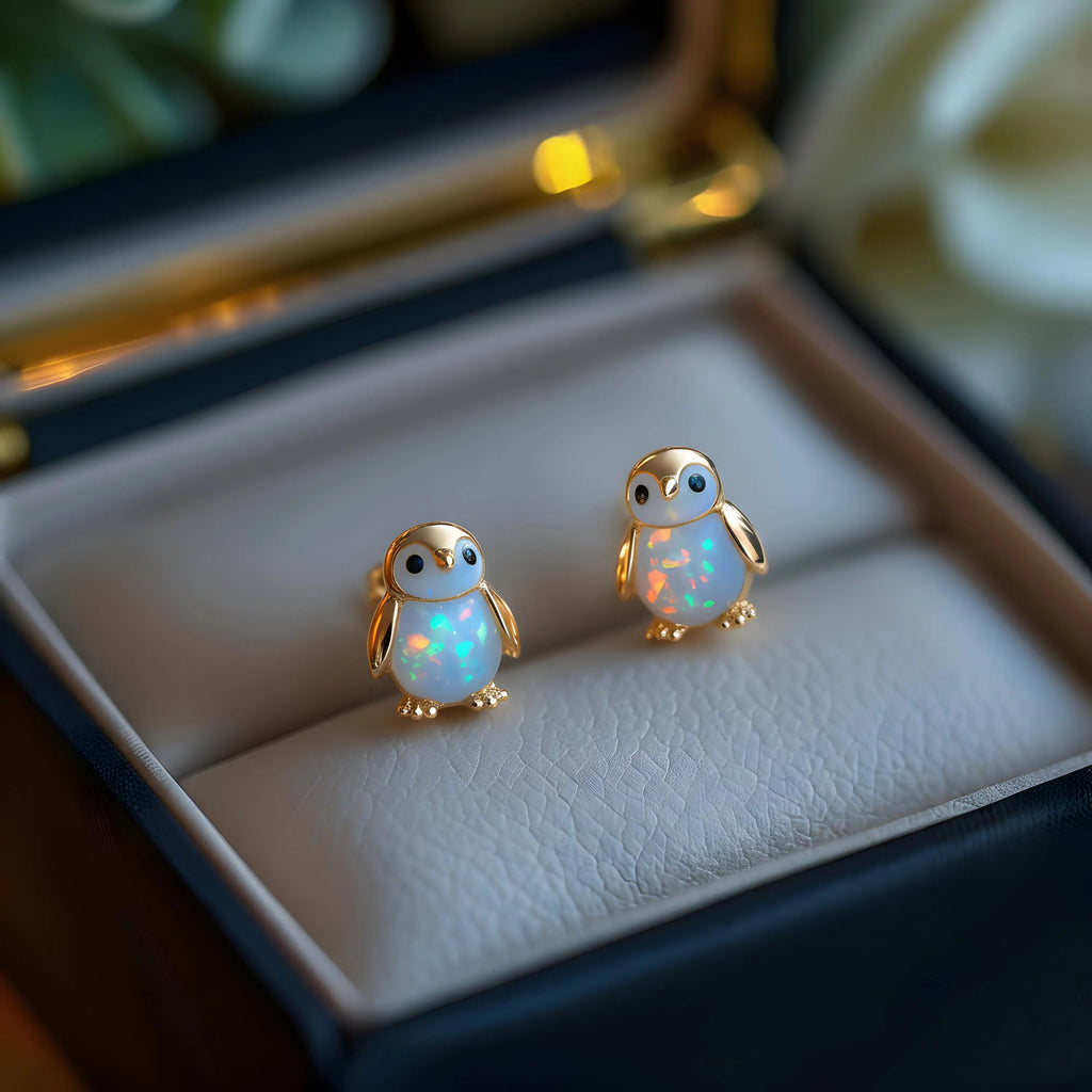 Penguin Opal Stud Earrings