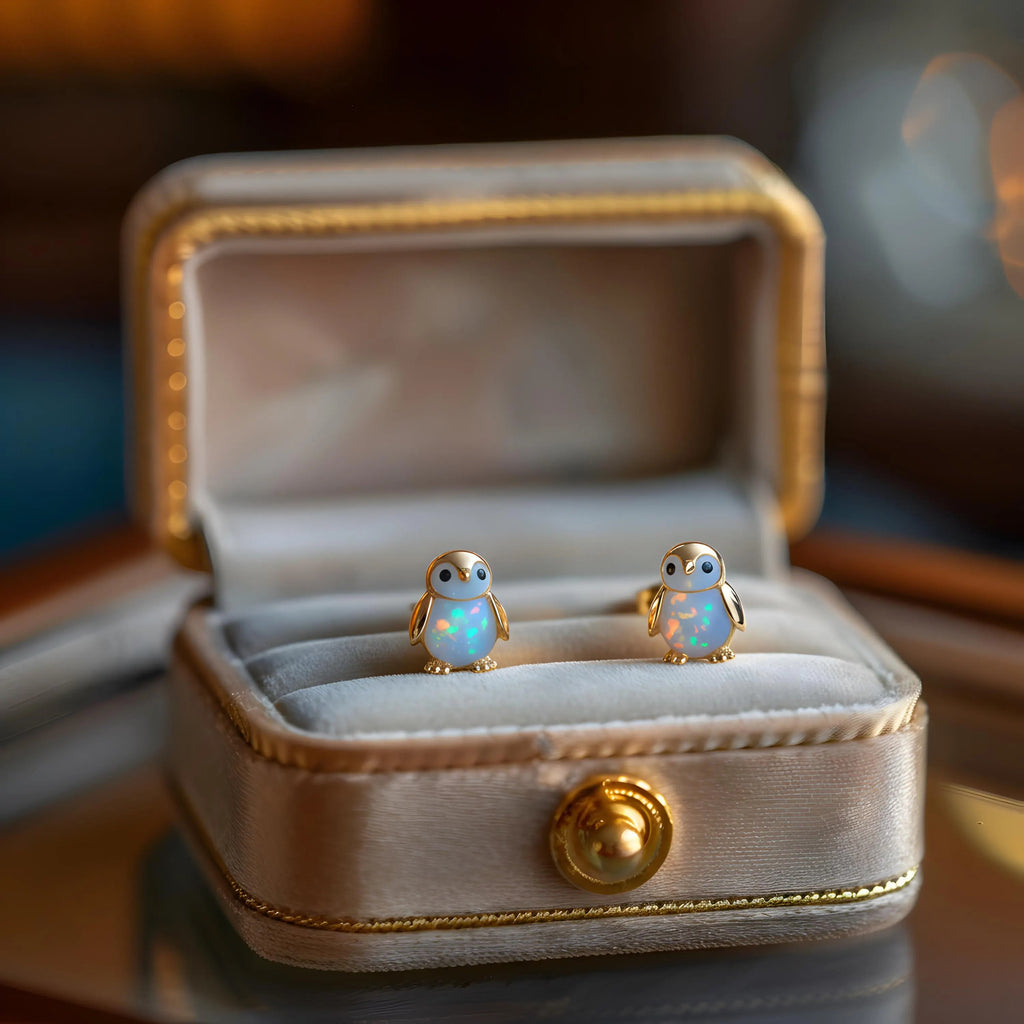 Penguin Opal Stud Earrings