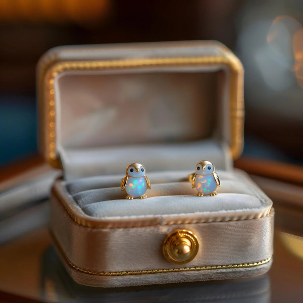 Penguin Opal Stud Earrings
