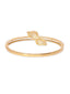 18K Gold-Plated Cubic Zirconia Studded Leaf Motif Double Row Bangle-Style Bracelet