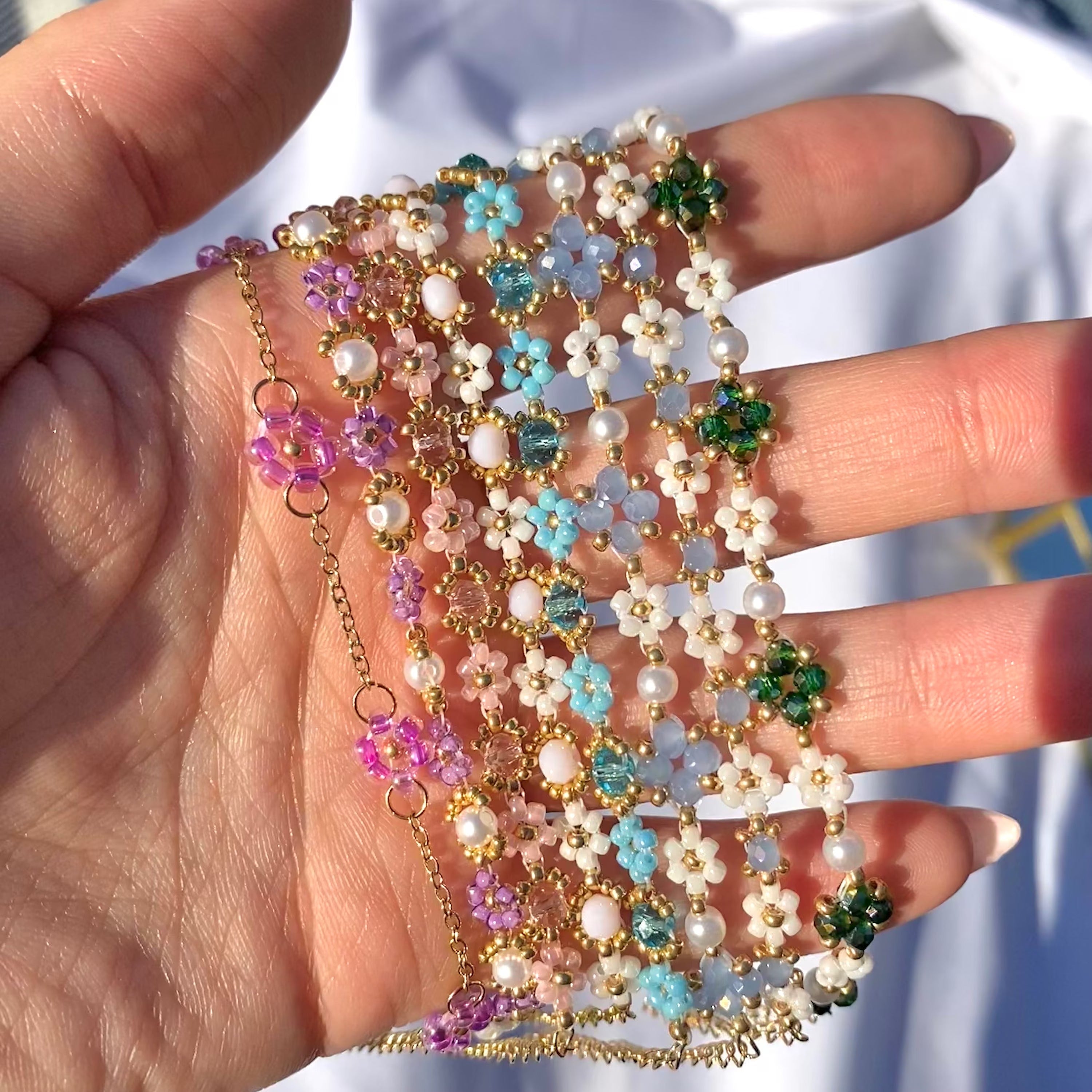 Beaded Flower Bracelet
